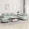 Image de vidaXL Ensemble de canapés 3 pcs avec coussins Gris clair Velours3201526