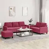 Image de vidaXL Ensemble de canapés 3 pcs avec coussins Rouge bordeaux Velours