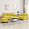 Image de vidaXL Ensemble de canapés 3 pcs avec coussins Jaune Velours