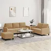 Image de vidaXL Ensemble de canapés 3 pcs avec coussins Marron Velours3201533