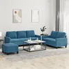 Image de vidaXL Ensemble de canapés 3 pcs avec coussins Bleu Velours3201535