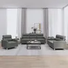 Image de vidaXL Ensemble de canapés 3 pcs avec coussins Gris foncé Tissu