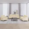 Image de vidaXL Ensemble de canapÃ©s 3 pcs avec coussins CrÃ¨me Tissu