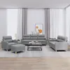 Image de vidaXL Ensemble de canapés 4 pcs avec coussins Gris clair Tissu