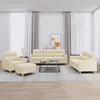 Image de vidaXL Ensemble de canapÃ©s 4 pcs avec coussins CrÃ¨me Tissu
