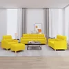 Image de vidaXL Ensemble de canapÃ©s 4 pcs avec coussins Jaune clair Tissu