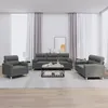 Image de vidaXL Ensemble de canapés 3 pcs coussins gris foncé tissu3201553