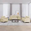 Image de vidaXL Ensemble de canapés 3 pcs avec coussins crème tissu