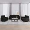 Image de vidaXL Ensemble de canapés 3 pcs avec coussins noir tissu