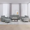 Image de vidaXL Ensemble de canapés 4 pcs coussins gris clair tissu