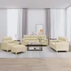 Image de vidaXL Ensemble de canapés 4 pcs avec coussins crème tissu