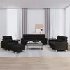 Image de vidaXL Ensemble de canapés 4 pcs avec coussins noir tissu