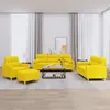 Image de vidaXL Ensemble de canapÃ©s 4 pcs avec coussins jaune clair tissu