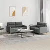 Image de vidaXL Ensemble de canapés 2 pcs avec coussins Gris foncé Tissu3201569