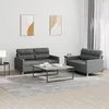 Image de vidaXL Ensemble de canapÃ©s 2 pcs avec coussins Gris foncÃ© Tissu