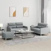 Image de vidaXL Ensemble de canapÃ©s 3 pcs avec coussins Gris clair Tissu