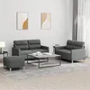Image de vidaXL Ensemble de canapés 3 pcs avec coussins Gris foncé Tissu3201577
