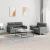 Image de vidaXL Ensemble de canapés 2 pcs coussins gris foncé tissu3201585