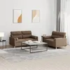 Image de vidaXL Ensemble de canapés 2 pcs avec coussins marron tissu3201587