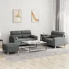 Image de vidaXL Ensemble de canapés 3 pcs coussins gris foncé tissu3201593