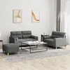 Image de vidaXL Ensemble de canapÃ©s 3 pcs coussins gris foncÃ© tissu