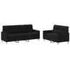 Image de VidaXL 3201604 Ensemble de meubles de salle Ã  manger Noir MÃ©tal, Contre-plaquÃ© Tissu