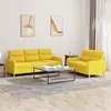 Image de vidaXL Ensemble de canapés 2 pcs avec coussins Jaune clair Tissu3201605