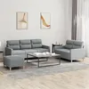 Image de vidaXL Ensemble de canapés 3 pcs avec coussins Gris clair Tissu3201608