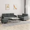 Image de vidaXL Ensemble de canapés 3 pcs avec coussins Gris foncé Tissu3201609