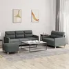 Image de vidaXL Ensemble de canapÃ©s 3 pcs avec coussins Gris foncÃ© Tissu