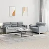 Image de vidaXL Ensemble de canapés 2 pcs coussins gris clair tissu3201616