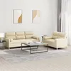 Image de vidaXL Ensemble de canapés 2 pcs avec coussins crème tissu3201618