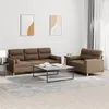 Image de vidaXL Ensemble de canapés 2 pcs avec coussins marron tissu3201619