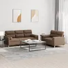 Image de vidaXL Ensemble de canapÃ©s 2 pcs avec coussins marron tissu