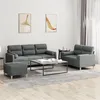 Image de vidaXL Ensemble de canapés 3 pcs coussins gris foncé tissu3201625