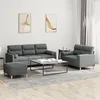 Image de vidaXL Ensemble de canapÃ©s 3 pcs coussins gris foncÃ© tissu