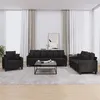 Image de vidaXL Ensemble de canapés 3 pcs avec coussins noir tissu3201636