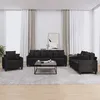 Image de vidaXL Ensemble de canapÃ©s 3 pcs avec coussins noir tissu