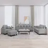 Image de Ensemble canapÃ© 4 piÃ¨ces avec coussins, oreillers et pouf Lot tissu gris Confort et design