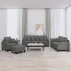 Image de vidaXL Ensemble de canapés 4 pcs coussins gris foncé tissu3201641