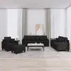 Image de vidaXL Ensemble de canapés 4 pcs avec coussins noir tissu3201644