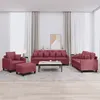 Image de vidaXL Ensemble de canapés 4 pcs avec coussins rouge bordeaux tissu3201646