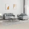 Image de vidaXL Ensemble de canapés 2 pcs avec coussins Gris clair Tissu3201648