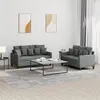 Image de vidaXL Ensemble de canapés 2 pcs avec coussins Gris foncé Tissu3201649