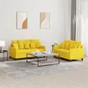 Image de vidaXL Ensemble de canapés 2 pcs avec coussins Jaune clair Tissu