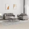 Image de vidaXL Ensemble de canapés 2 pcs avec coussins Taupe Tissu3201655