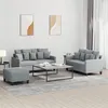 Image de vidaXL Ensemble de canapés 3 pcs avec coussins Gris clair Tissu3201656