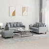 Image de Vidaxl Ensemble De CanapÃ©s 3 Pcs Avec Coussins Gris Clair Tissu