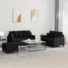 Image de vidaXL Ensemble de canapÃ©s 3 pcs avec coussins Noir Tissu