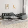 Image de vidaXL Ensemble de canapés 2 pcs avec coussins Gris foncé Tissu3201665